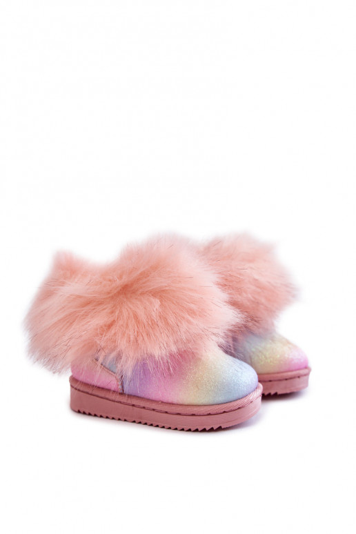 Children's Snow Boots With Eco Fur Multicolored Ariana Children's Snow Boots With Eco Fur Multicolored Ariana