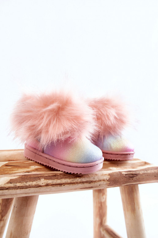 Children's Snow Boots With Eco Fur Multicolored Ariana Children's Snow Boots With Eco Fur Multicolored Ariana