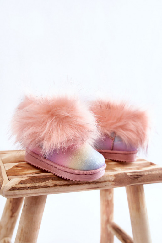 Children's Snow Boots With Eco Fur Multicolored Ariana Children's Snow Boots With Eco Fur Multicolored Ariana