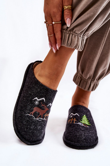 Domestic slippers Big Star KK276018 Black and Beige 2