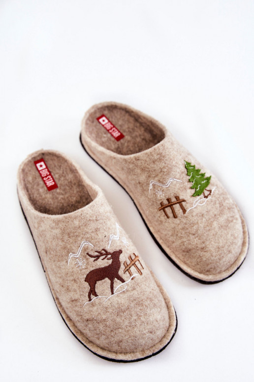 Domestic slippers Big Star KK276016 Beige Domestic slippers Big Star KK276016 Beige
