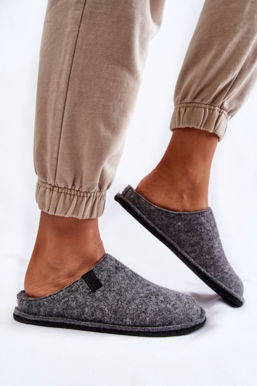 Classic Women's Slippers Big Star KK276014 Grey