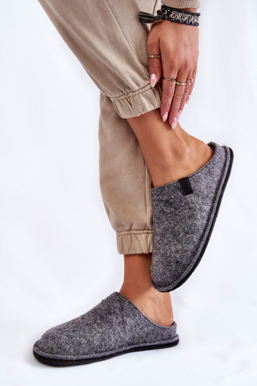 Classic Women's Slippers Big Star KK276014 Grey