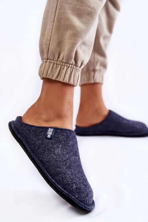Classic Women's Slippers Big Star KK276013 Navy blue Classic Women's Slippers Big Star KK276013 Navy blue