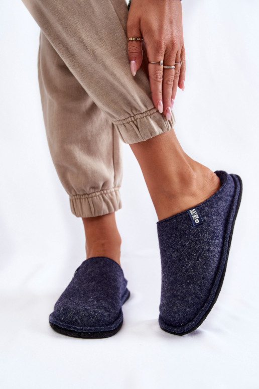 Classic Women's Slippers Big Star KK276013 Navy blue Classic Women's Slippers Big Star KK276013 Navy blue
