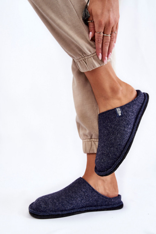Classic Women's Slippers Big Star KK276013 Navy blue Classic Women's Slippers Big Star KK276013 Navy blue