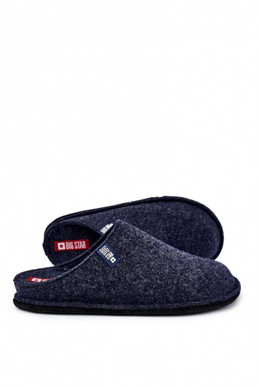 Classic Men's Slippers Big Star KK176004 Navy blue Classic Men's Slippers Big Star KK176004 Navy blue