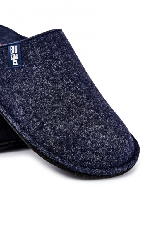 Classic Men's Slippers Big Star KK176004 Navy blue Classic Men's Slippers Big Star KK176004 Navy blue