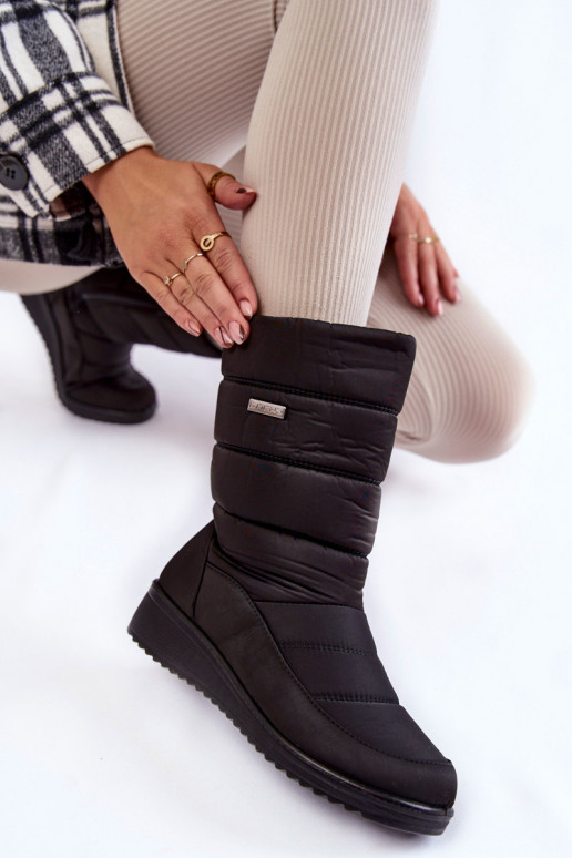 Warm Wedge Snow Boots Black Calena Warm Wedge Snow Boots Black Calena