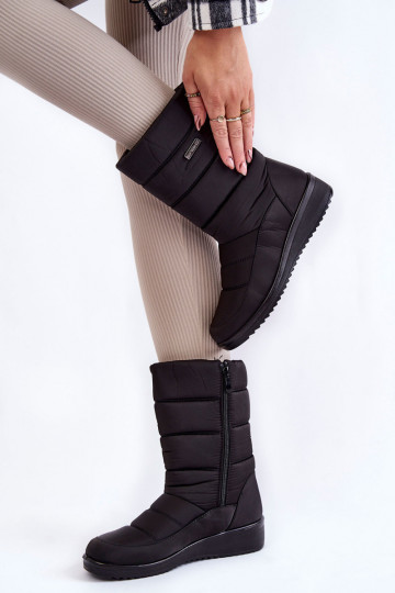 Warm Wedge Snow Boots Black Calena 2