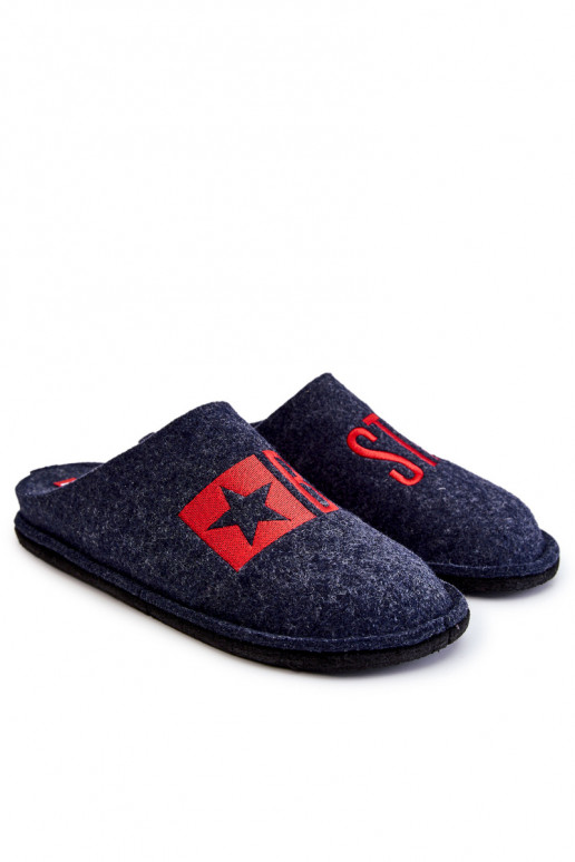 Classic Men's Slippers Big Star KK176002 Navy blue Classic Men's Slippers Big Star KK176002 Navy blue