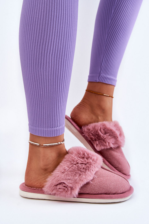 Women's Warm Slippers With Fur Dark pink Franco Women's Warm Slippers With Fur Dark pink Franco