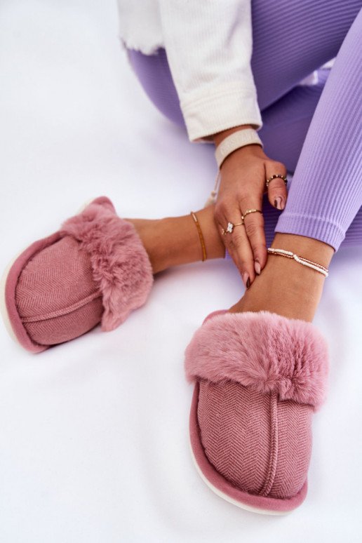 Women's Warm Slippers With Fur Dark pink Franco Women's Warm Slippers With Fur Dark pink Franco