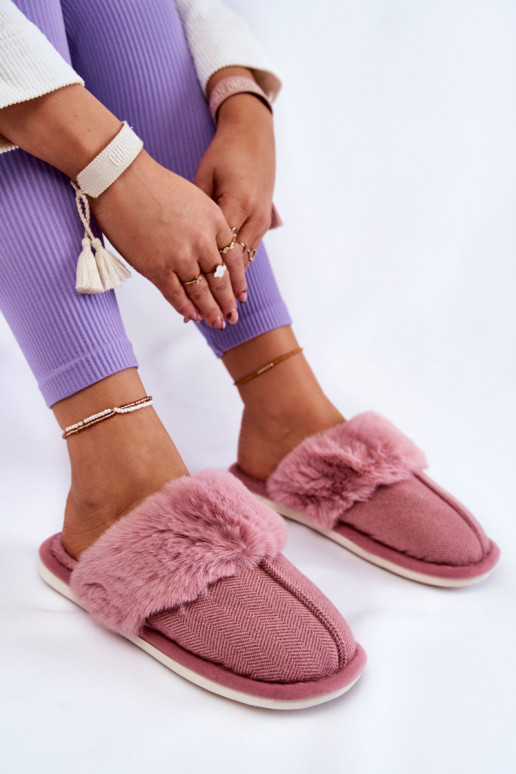 Women's Warm Slippers With Fur Dark pink Franco Women's Warm Slippers With Fur Dark pink Franco