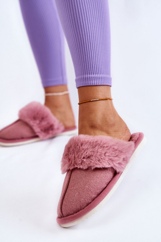 Women's Warm Slippers With Fur Dark pink Franco Women's Warm Slippers With Fur Dark pink Franco