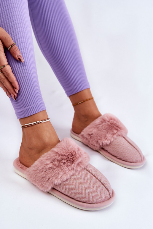 Women's Warm Slippers With Fur Light pink Franco Women's Warm Slippers With Fur Light pink Franco