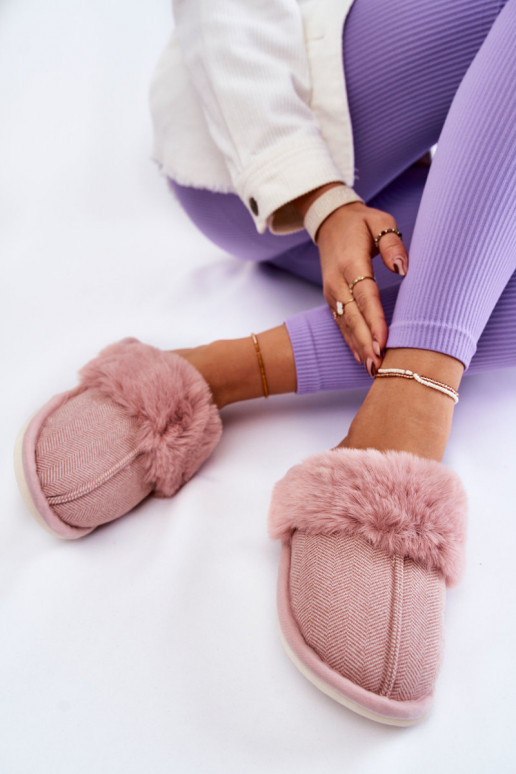 Women's Warm Slippers With Fur Light pink Franco Women's Warm Slippers With Fur Light pink Franco