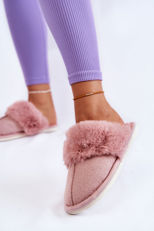 Women's Warm Slippers With Fur Light pink Franco Women's Warm Slippers With Fur Light pink Franco