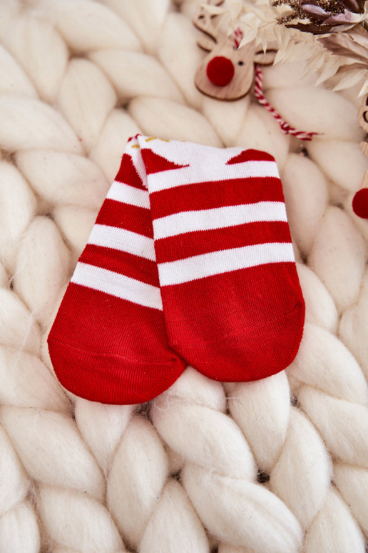 Children's Christmas Socks With Stripes Cosas White-Red Children's Christmas Socks With Stripes Cosas White-Red