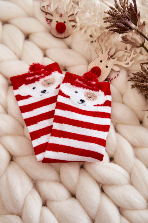 Youth Striped Socks With A White And Dog Red Youth Striped Socks With A White And Dog Red