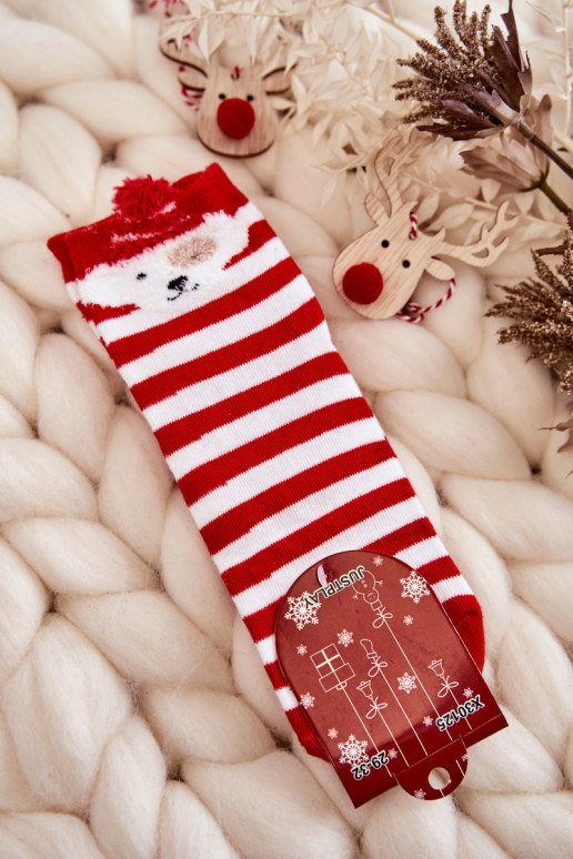 Youth Striped Socks With A White And Dog Red Youth Striped Socks With A White And Dog Red