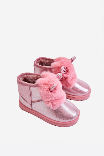 Children's Snow Boots Insulated With Fur With Little Ears Pink Betty 2
