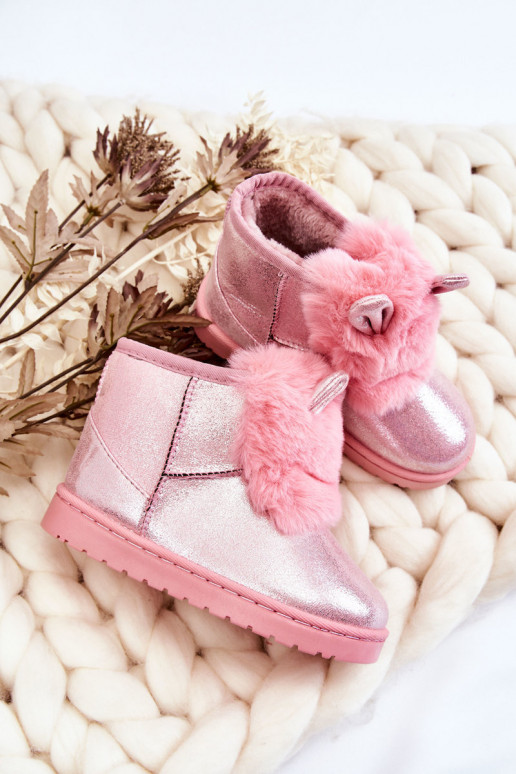 Children's Snow Boots Insulated With Fur With Little Ears Pink Betty Children's Snow Boots Insulated With Fur With Little Ears Pink Betty