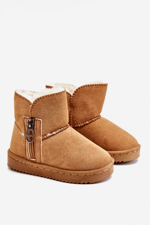 Children's Slip-On Insulated Snow Boots Camel Catellie Children's Slip-On Insulated Snow Boots Camel Catellie