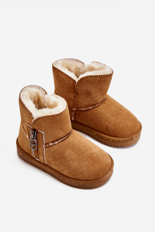 Children's Slip-On Insulated Snow Boots Camel Catellie Children's Slip-On Insulated Snow Boots Camel Catellie