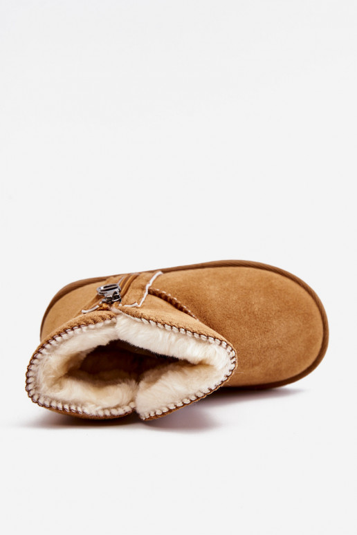 Children's Slip-On Insulated Snow Boots Camel Catellie Children's Slip-On Insulated Snow Boots Camel Catellie