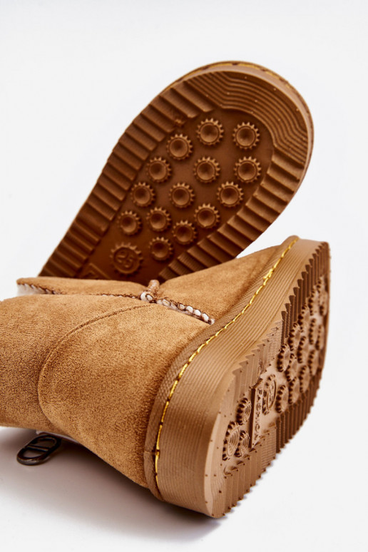 Children's Slip-On Insulated Snow Boots Camel Catellie Children's Slip-On Insulated Snow Boots Camel Catellie