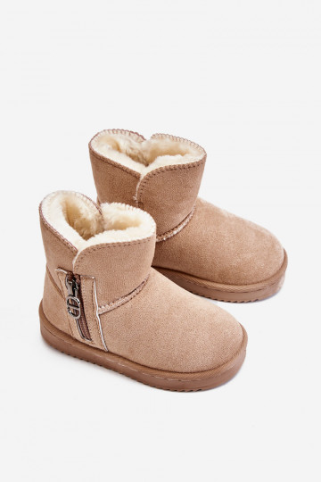 Children's Slip-On Insulated Snow Boots Beige Catellie 2