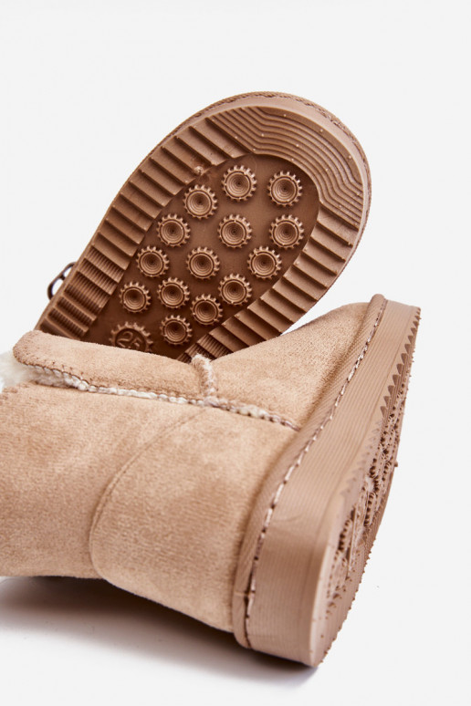 Children's Slip-On Insulated Snow Boots Beige Catellie Children's Slip-On Insulated Snow Boots Beige Catellie