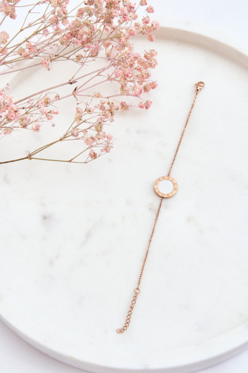 Women's Bracelet Celebrity White Circle Rose Gold 2