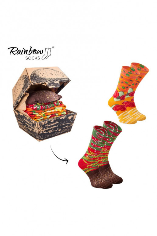 Rainbow Socks Burger Vege Socks 2 Pairs