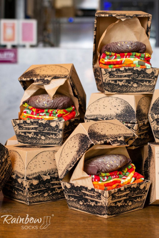 Rainbow Socks Burger Vege Socks 2 Pairs