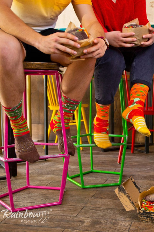 Rainbow Socks Burger Vege Socks 2 Pairs