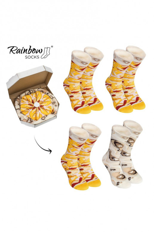 Rainbow Socks Pizza 4 Pairs Hawaiian Rainbow Socks Pizza 4 Pairs Hawaiian