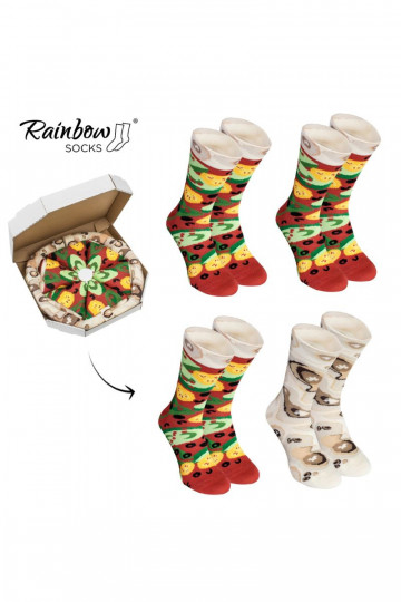 Rainbow Socks Pizza 4 Pairs Vegetarian 2