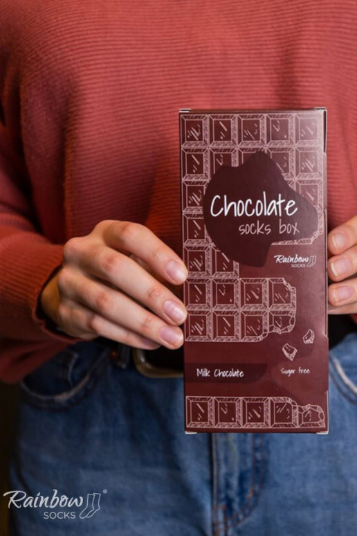 Rainbow Socks Milky Chocolate 1 Pair