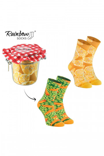 Rainbow Socks Lemons Carrots Peas In A Jar 2 Pairs 2