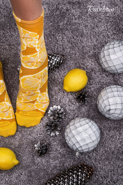 Rainbow Socks Lemons Carrots Peas In A Jar 2 Pairs