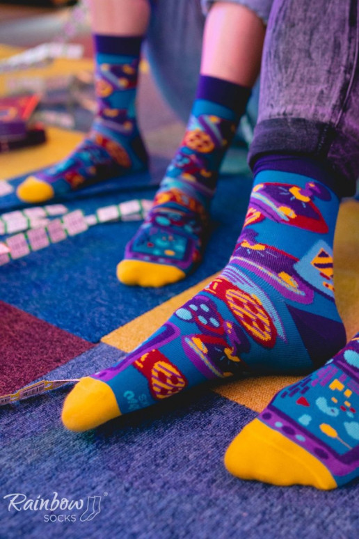 Rainbow Socks For Fans Of Console Games 2 Pairs
