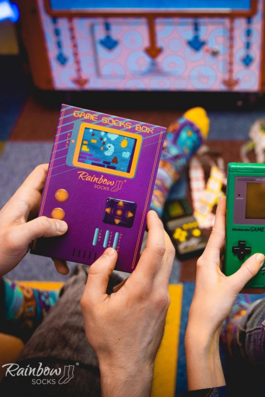 Rainbow Socks For Fans Of Console Games 2 Pairs