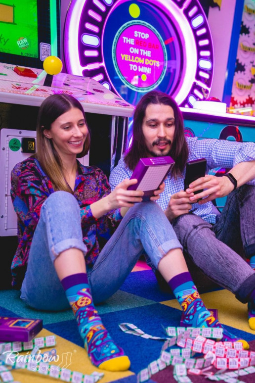 Rainbow Socks For Fans Of Console Games 2 Pairs