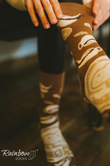 Rainbow Socks Coffee Cappuccino 1 Pair 2