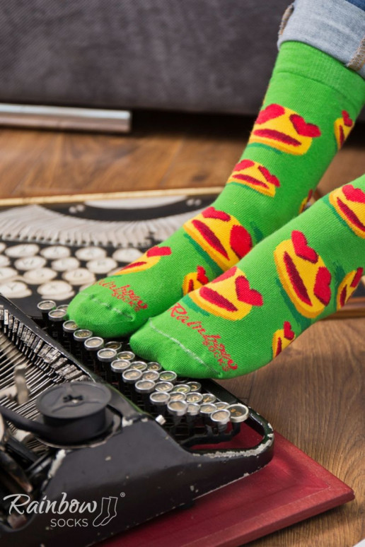 Rainbow Socks Emoticons Brainy Smiley Lover 3 Pairs