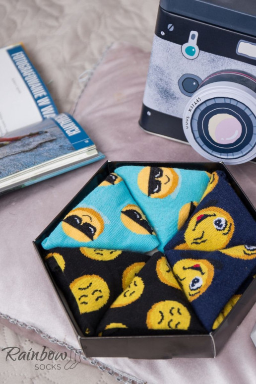 Rainbow Socks Emoticons Smiley Sadness Brainy 3 Pairs Rainbow Socks Emoticons Smiley Sadness Brainy 3 Pairs