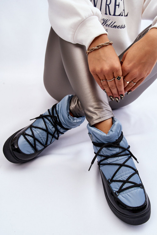 Women's Fashionable Lace-up Snow Boots Blue Carrios Women's Fashionable Lace-up Snow Boots Blue Carrios