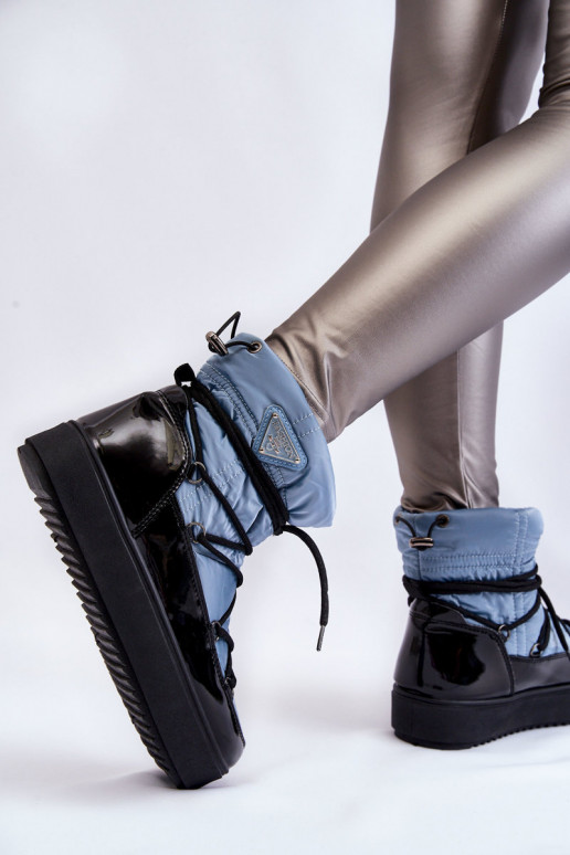 Women's Fashionable Lace-up Snow Boots Blue Carrios Women's Fashionable Lace-up Snow Boots Blue Carrios